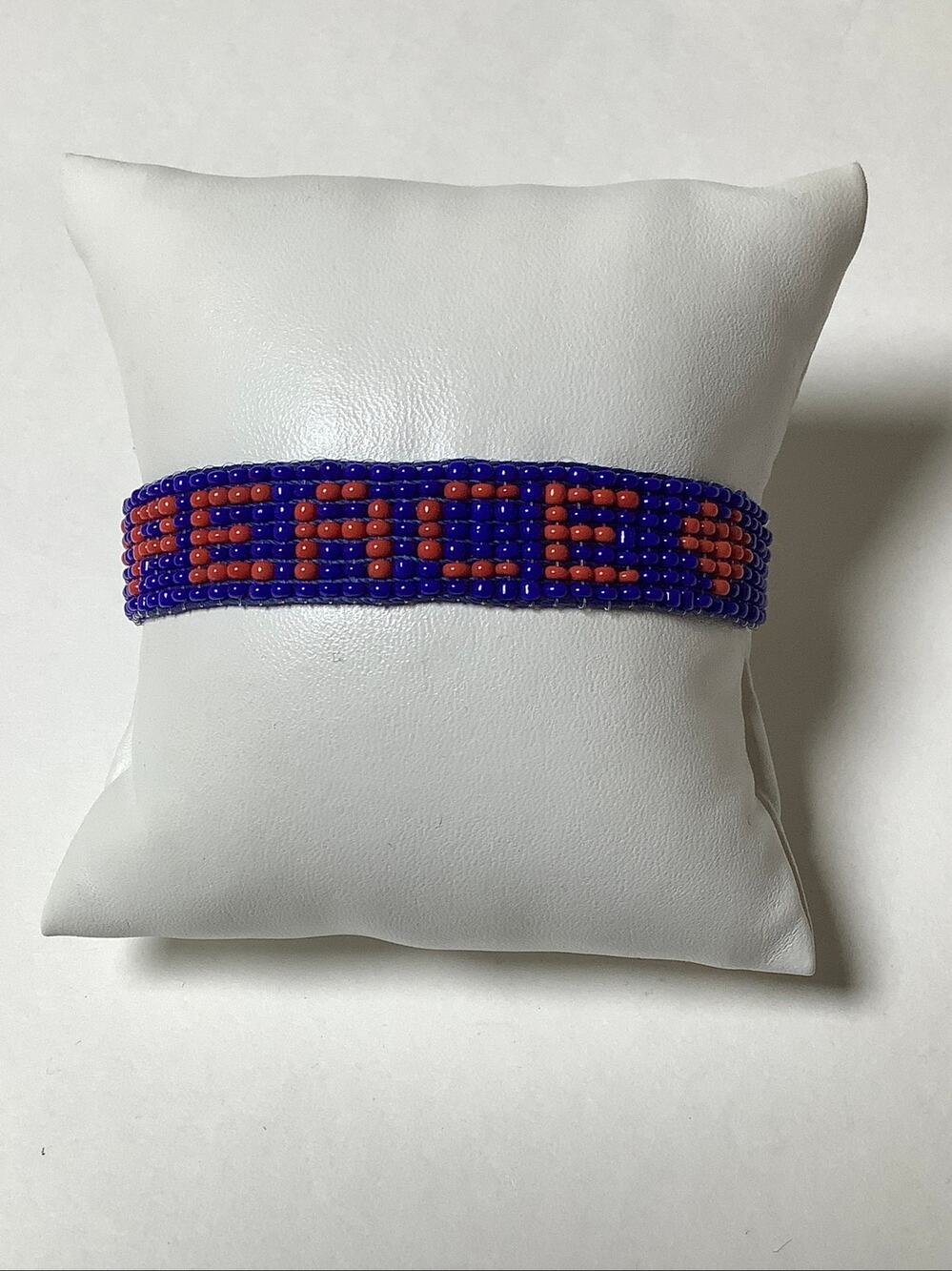 Juicy Couture Vintage Blue & Red "Peace" Woven Beaded Bracelet F14-32